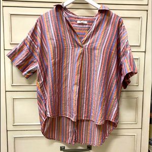 Women’s Madwell Striped Popover Top Sz L